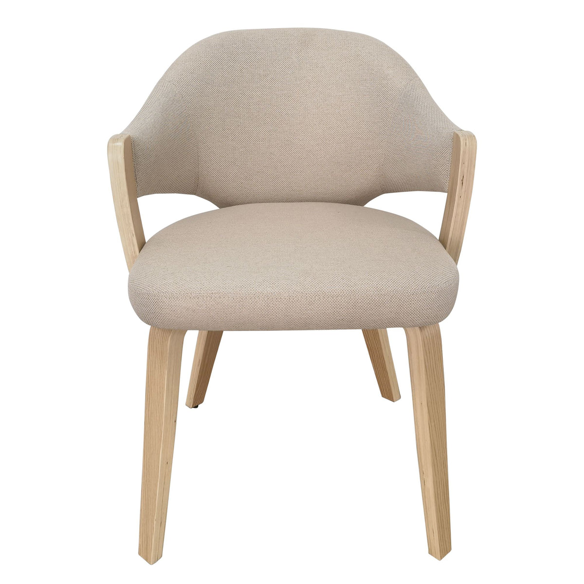 Front view of the natural Alden Dining Chair