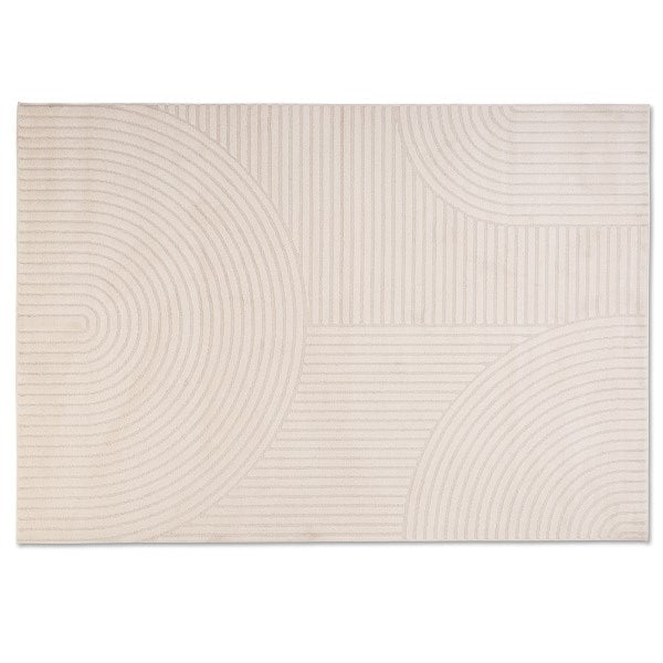Beige Alina rug with textured pattern on a white background