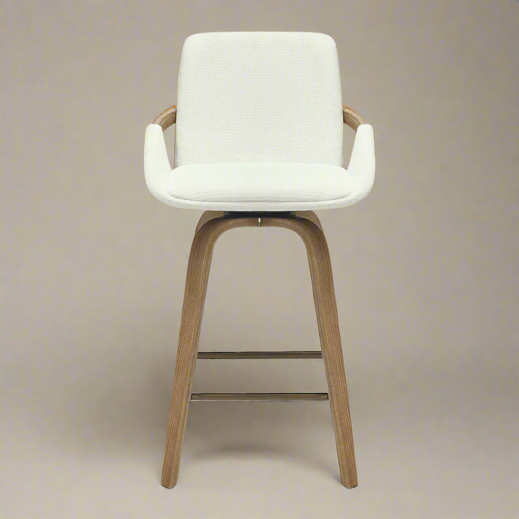 Alpine Curve Counter Stool with 360° swivel seat (Set of 2)