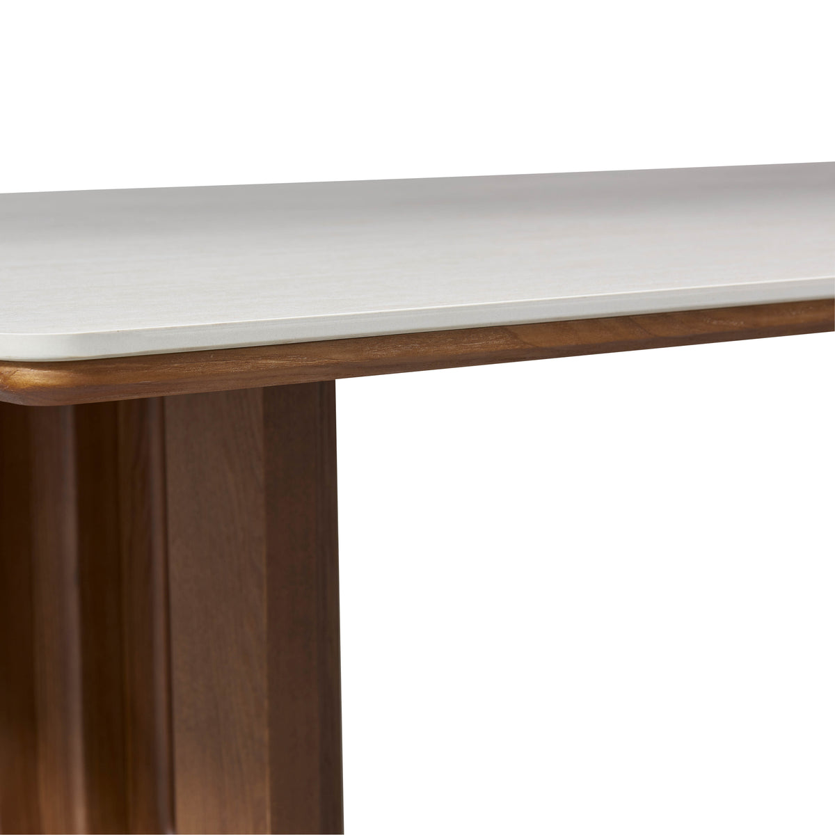 Close-up of the Arcadian Dining Table top thickness