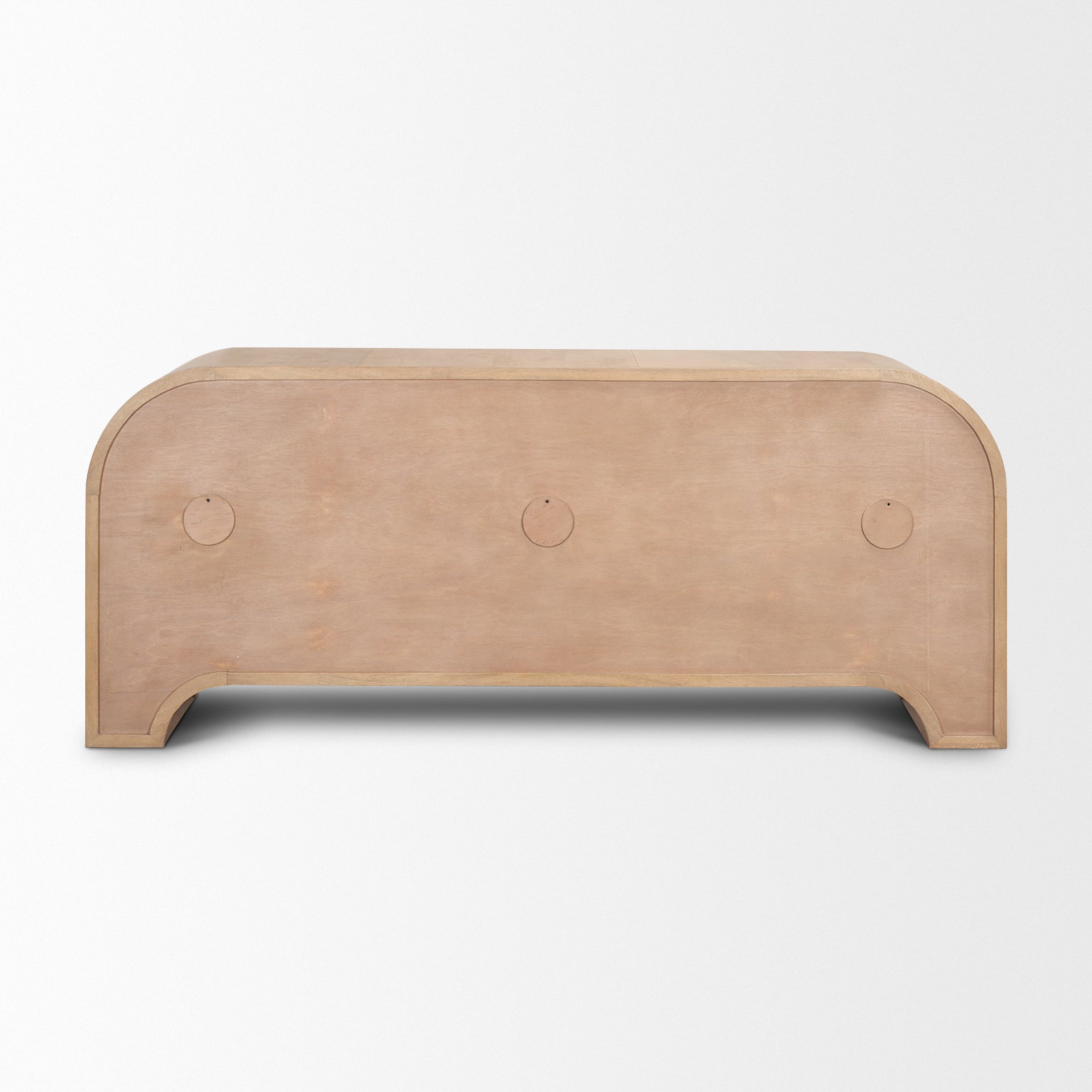 Back view of Arco sideboard showing clean finished wood paneling and sturdy construction.