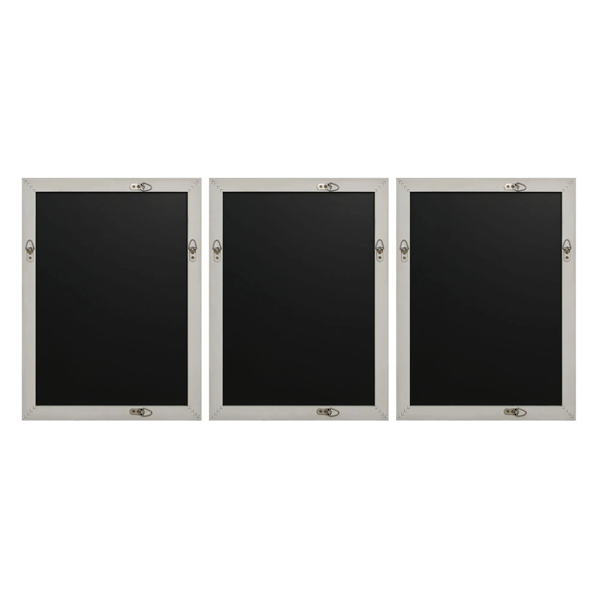 Rear view of Arcus Relief Wall Art Set showing mounting hardware and frame backing