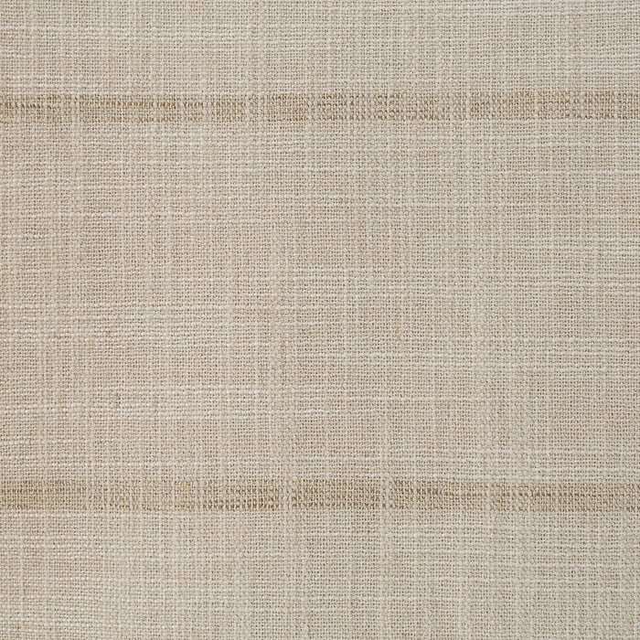 Macro close-up of the light beige woven crosshatch fabric and woven horizontal stripe detail on the Beckett throw pillow.