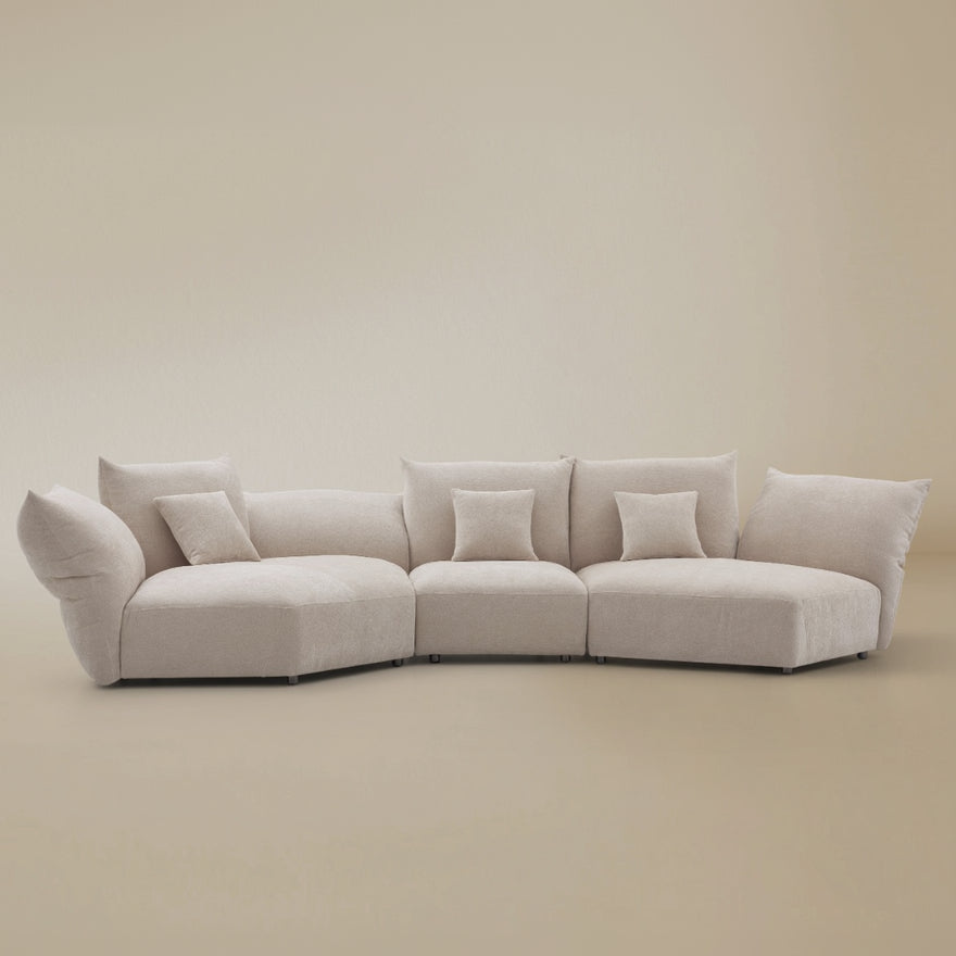 Blooming embrace sofa in small chaise, armless, with large chaise configuration