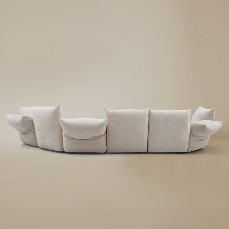 Back view of the Blooming Embrace Sofa Combo C in a light beige studio