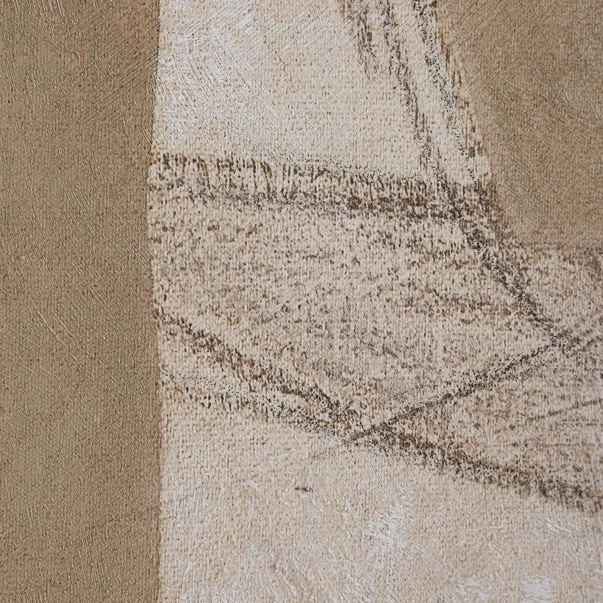 Close-up detail of Calma Horizon abstract wall art showing layered textures and soft neutral tones