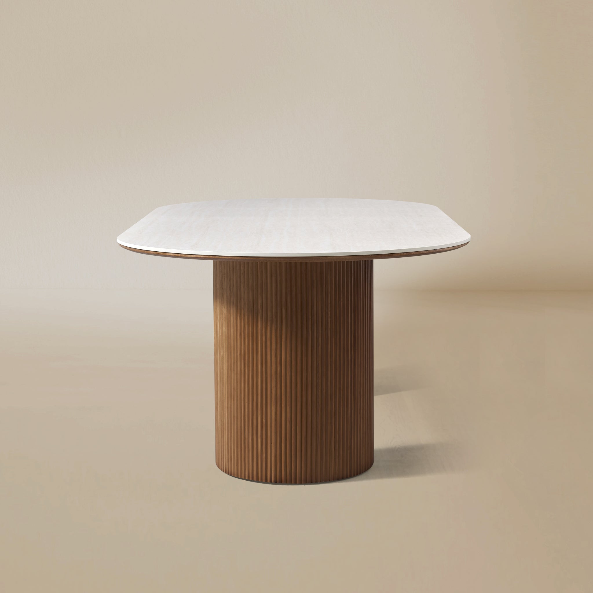 Side view of the Crescent Grove oval dining table