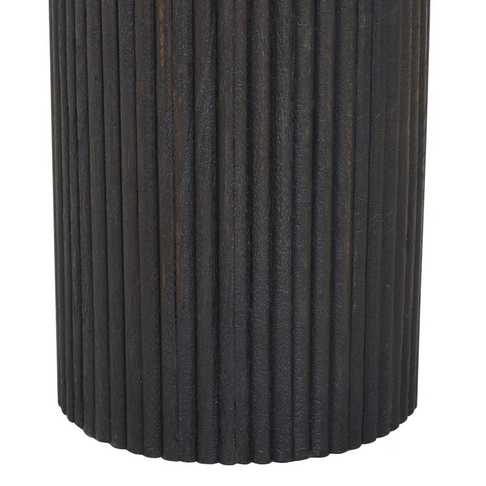 Brown ribbed knit top with tied front on a light gray background