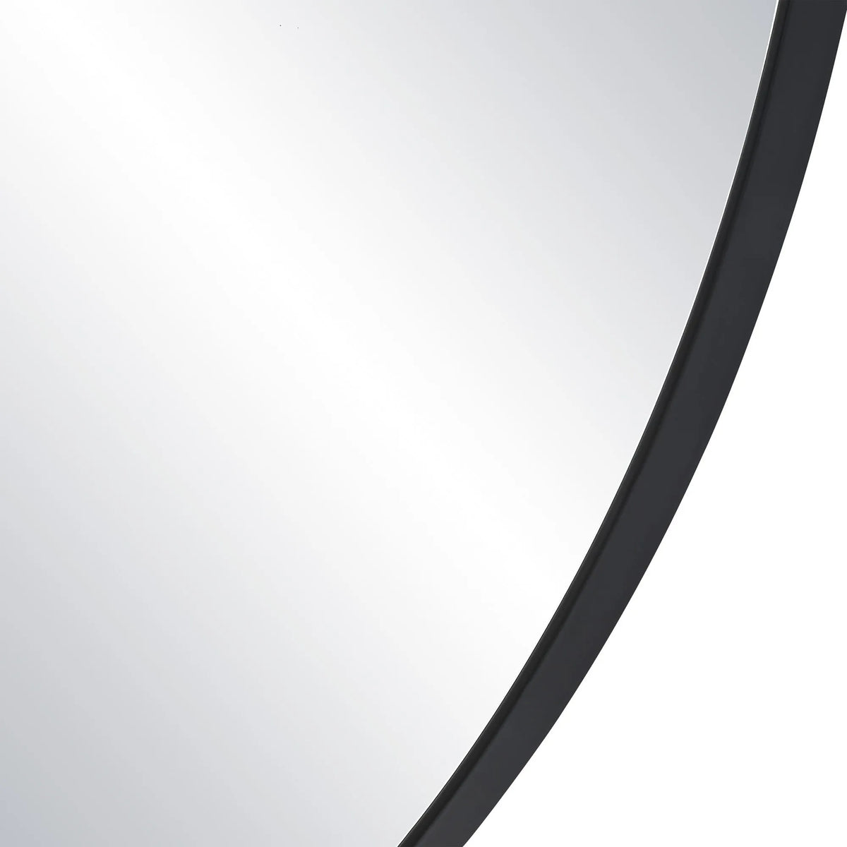 Close-up of Eclipse Wall Mirror showing slim black irregular frame edge