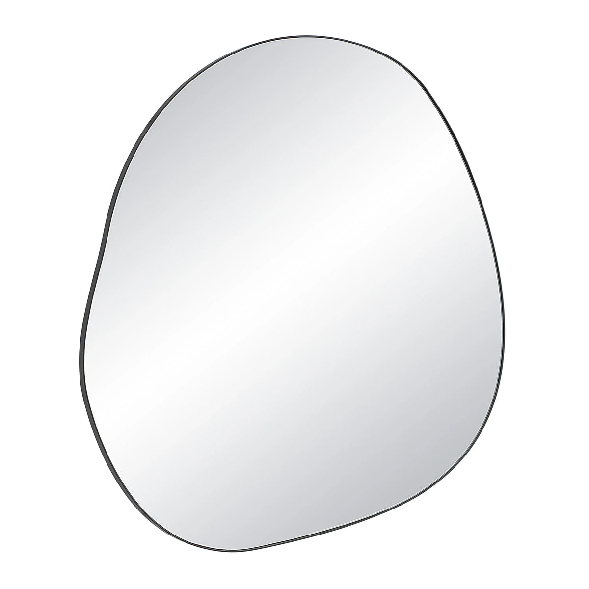 Eclipse Wall Mirror with organic irregular shape and slim black frame