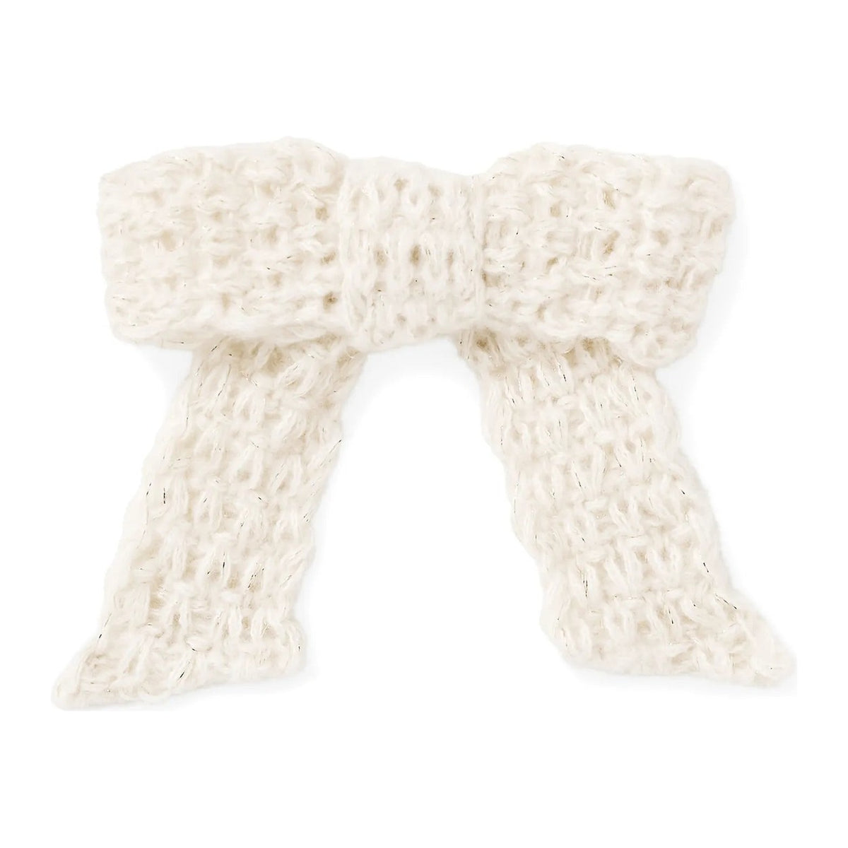 Ecru textured sherpa bow decoration with clip