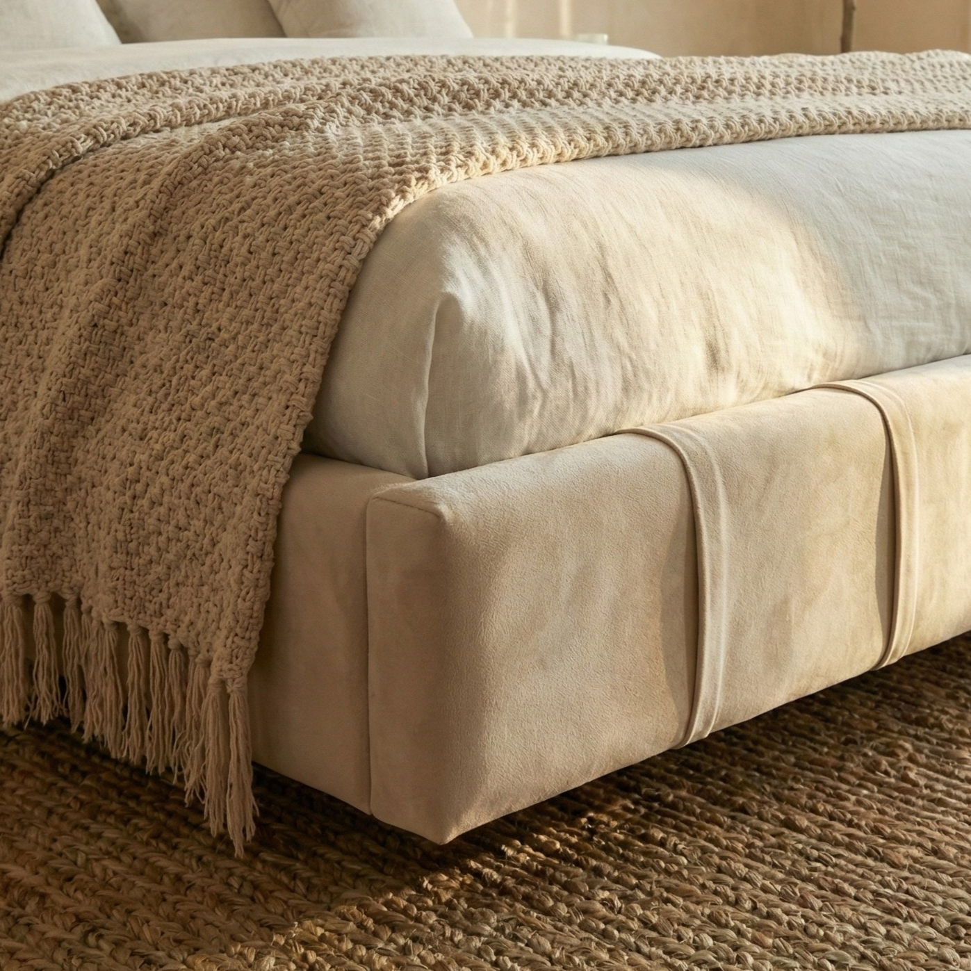 Detailed texture shot for floating platform bed.