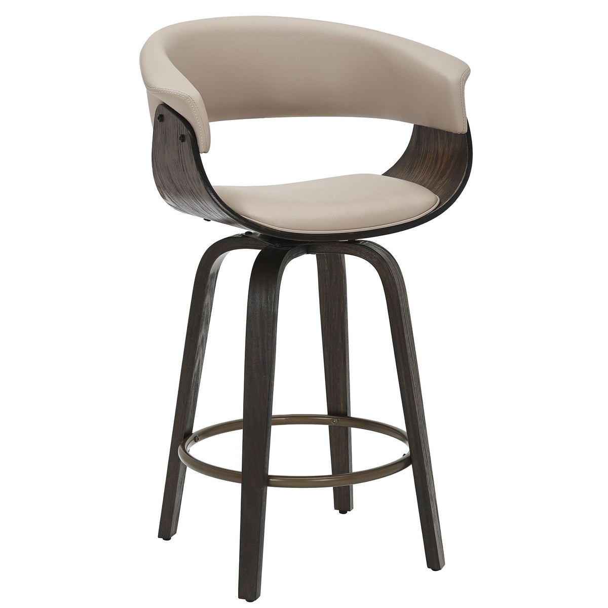 Angled studio view of the mushroom Halo Swivel Counter Stool