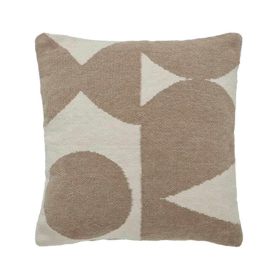Decorative pillow with geometric pattern on a white background