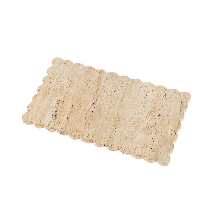 Beige stone tile on a white background