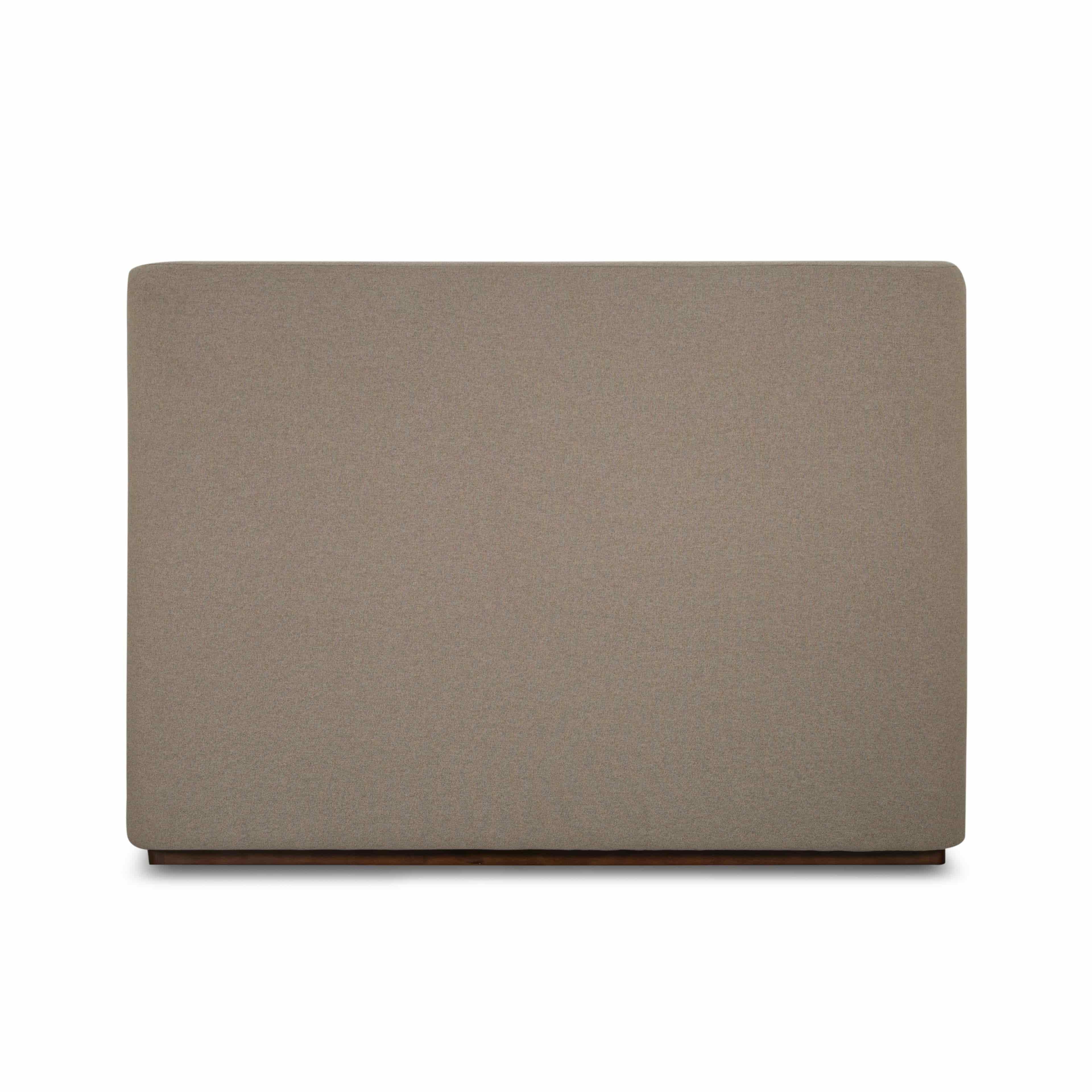 Back view of the Lunelle Velvet Bed in Tan.