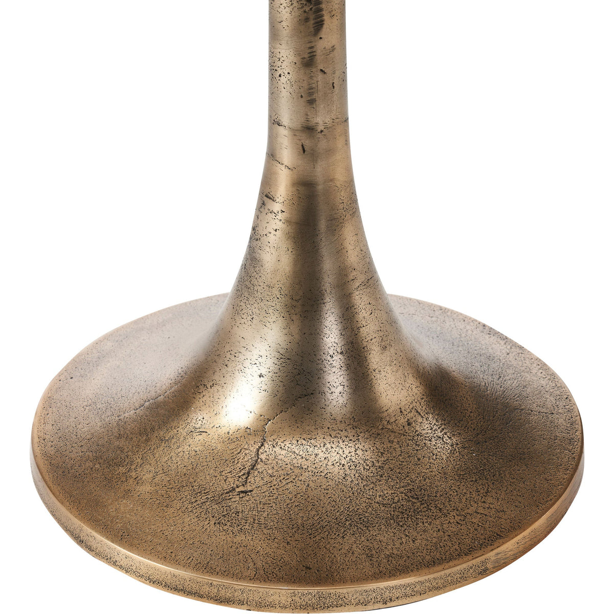 Close-up of a bronze candle holder on a white background