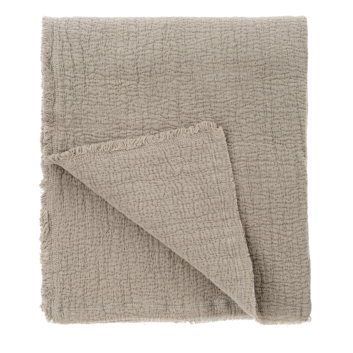Textured beige blanket on a white background