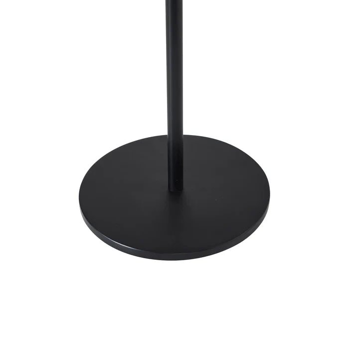 Black round base stand on a white background