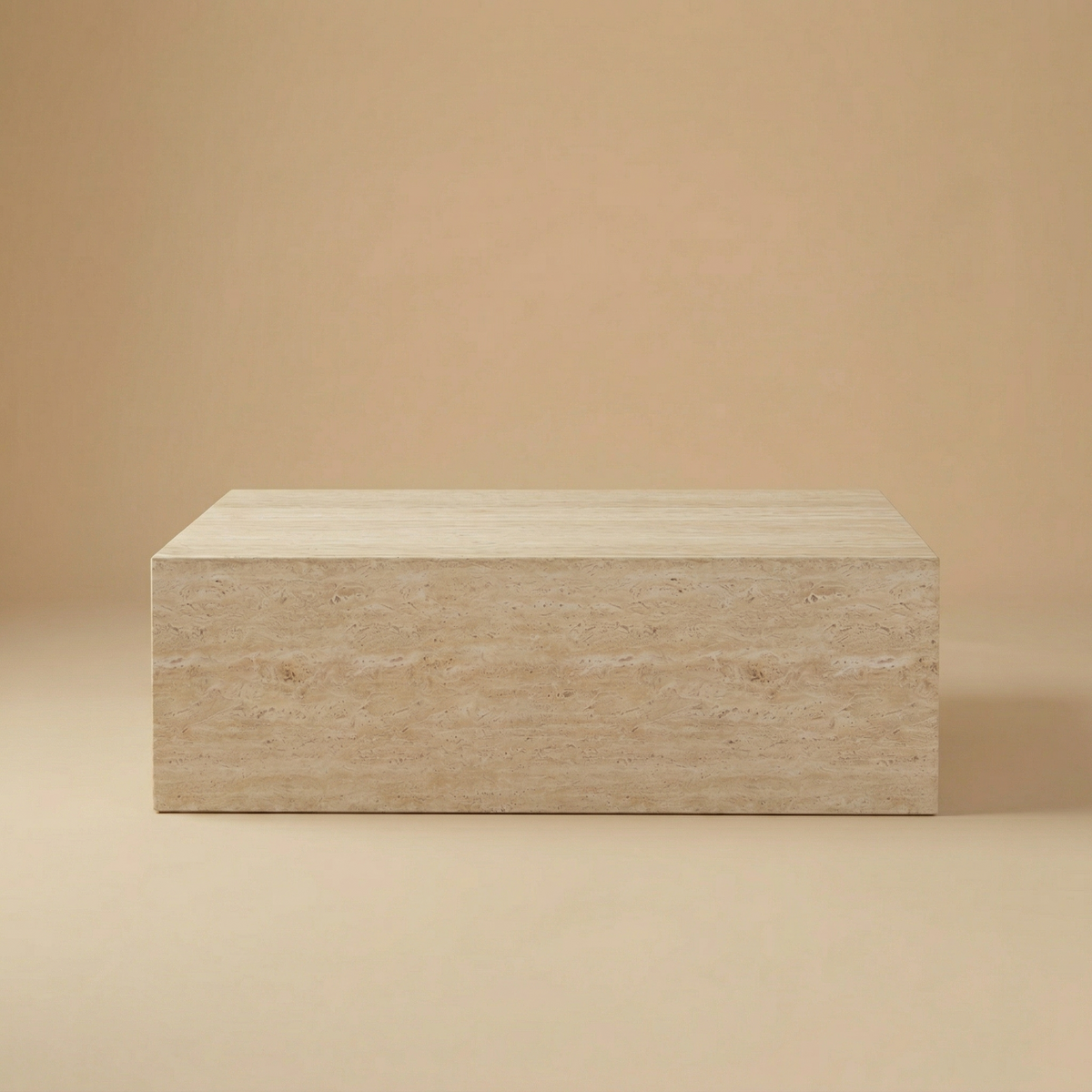 Beige stone block on a beige background