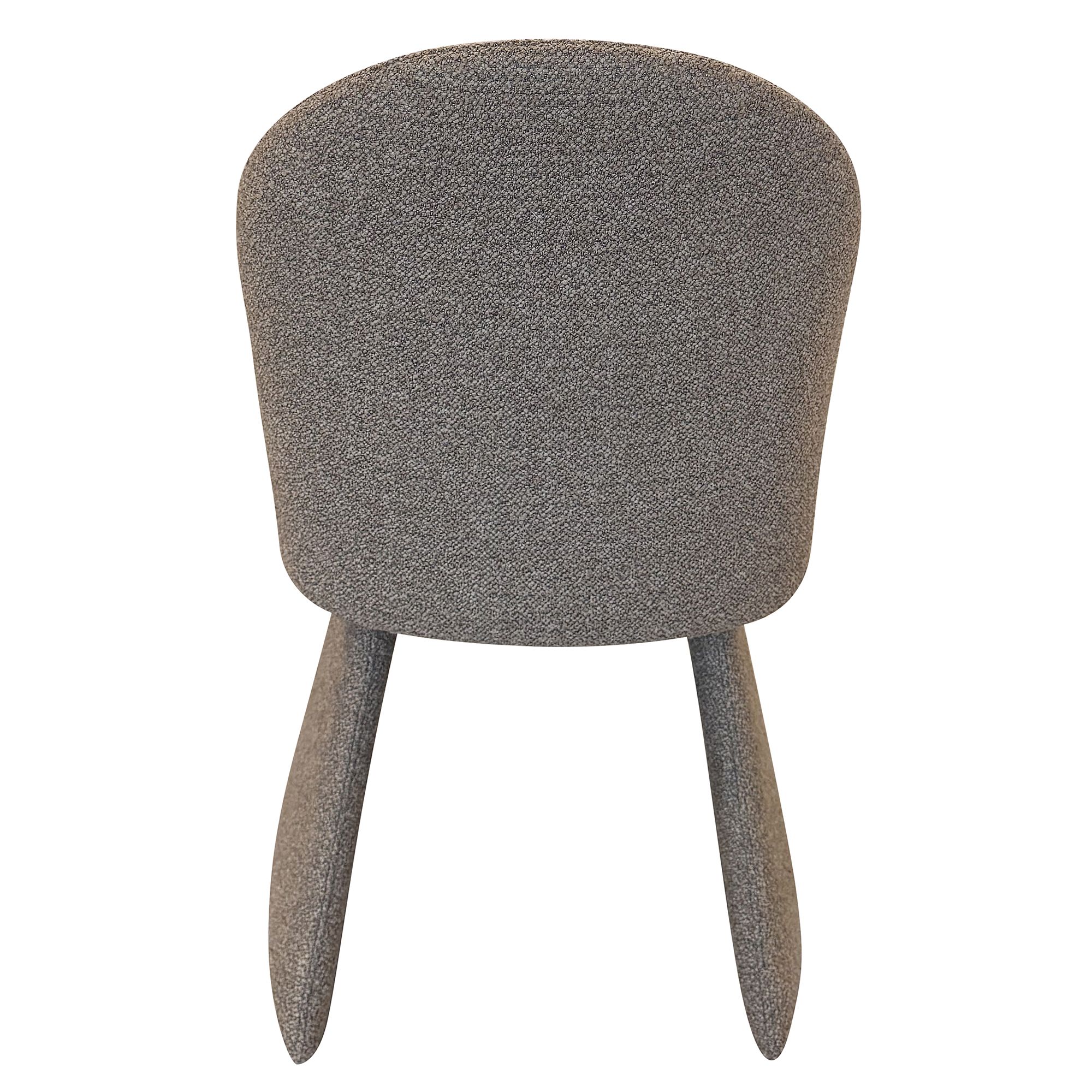 Full back view of the Odette chair in charcoal color against a white background, emphasizing its clean lines and minimalist form.