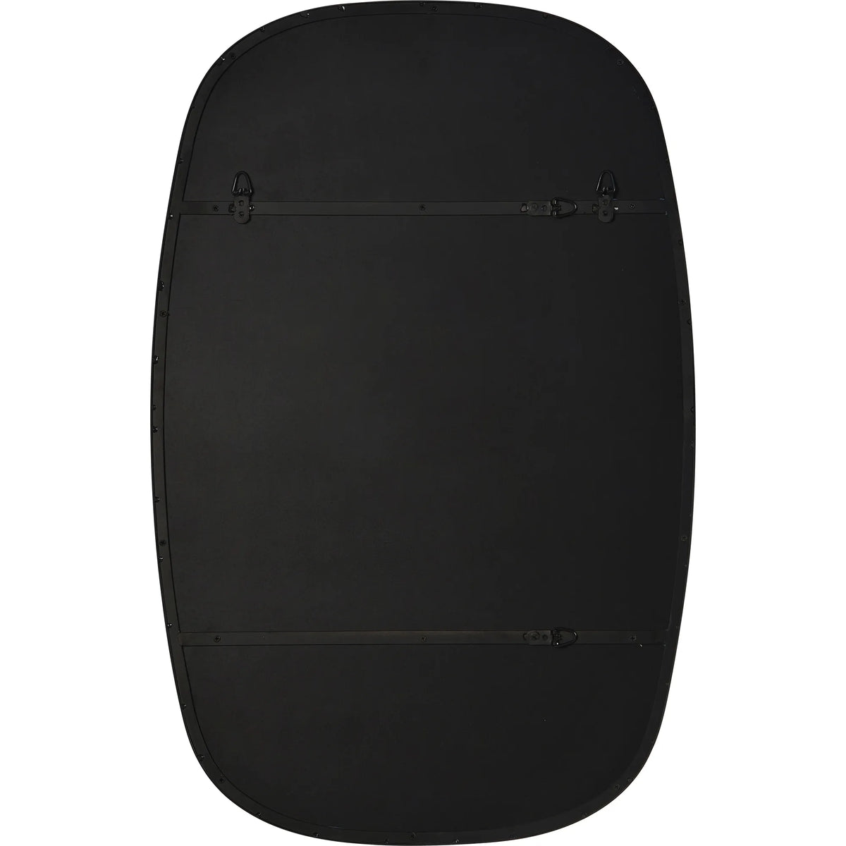 Back view of the Orion Wall Mirror showing the black backing and built-in mounting hardware