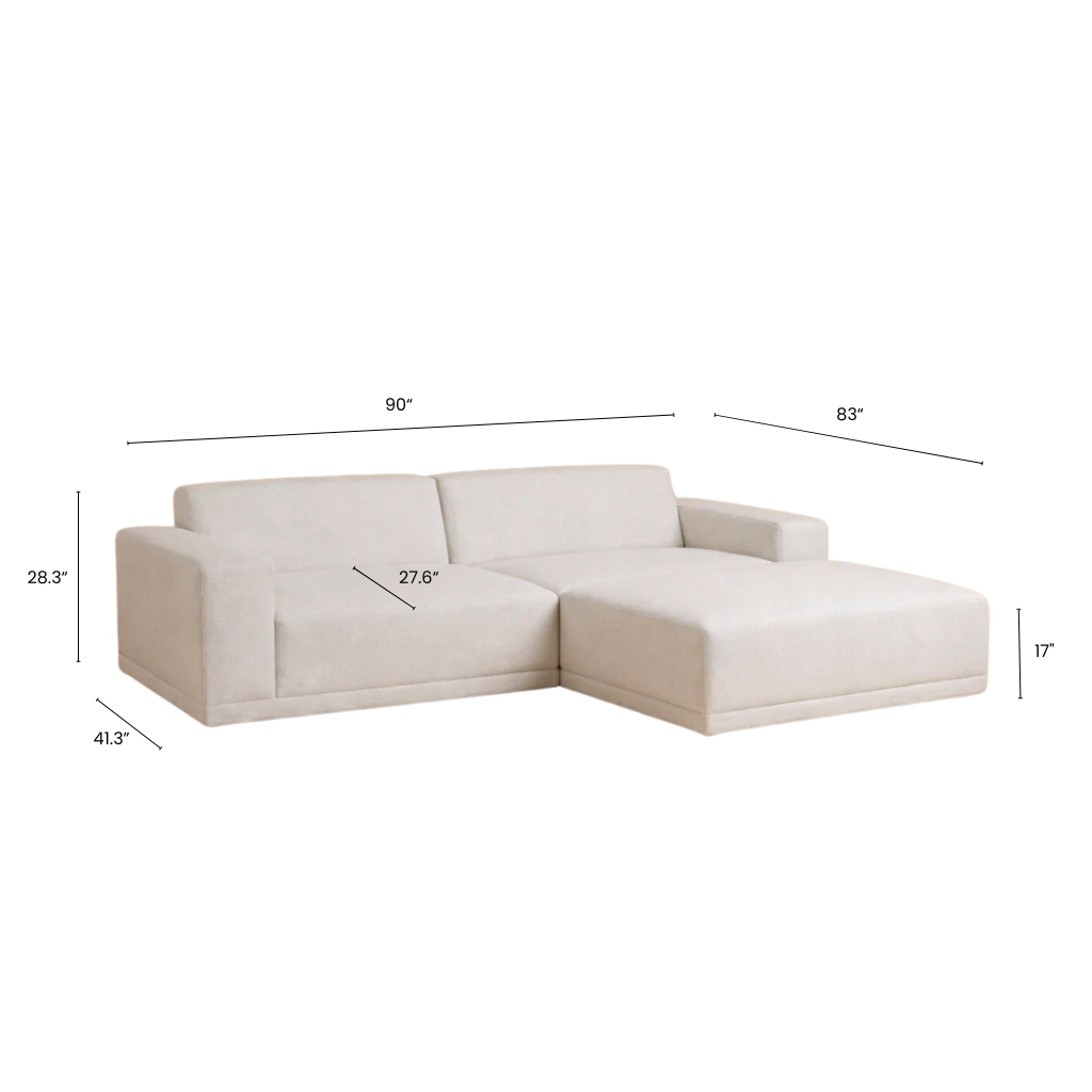 Two seater sofa with dimension on a white background.
