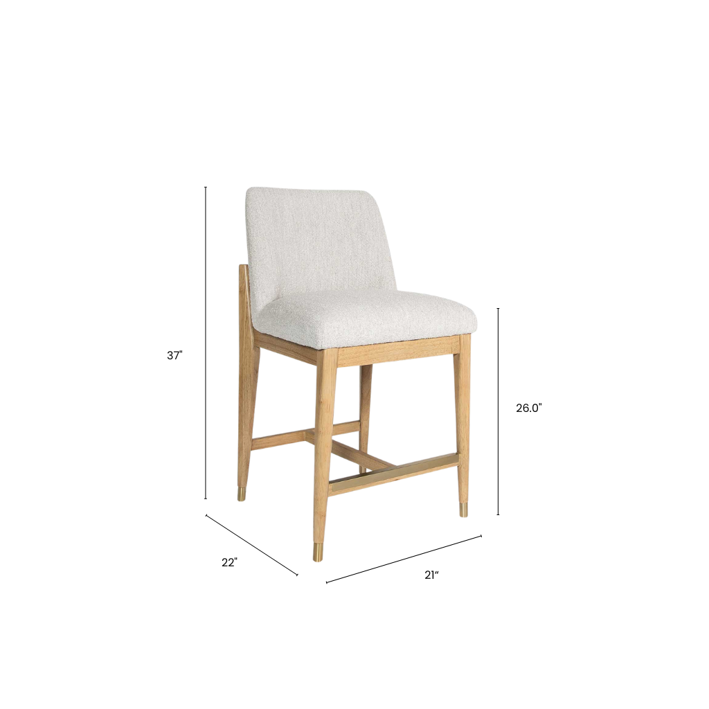 Counter stool with dimension on a white background.