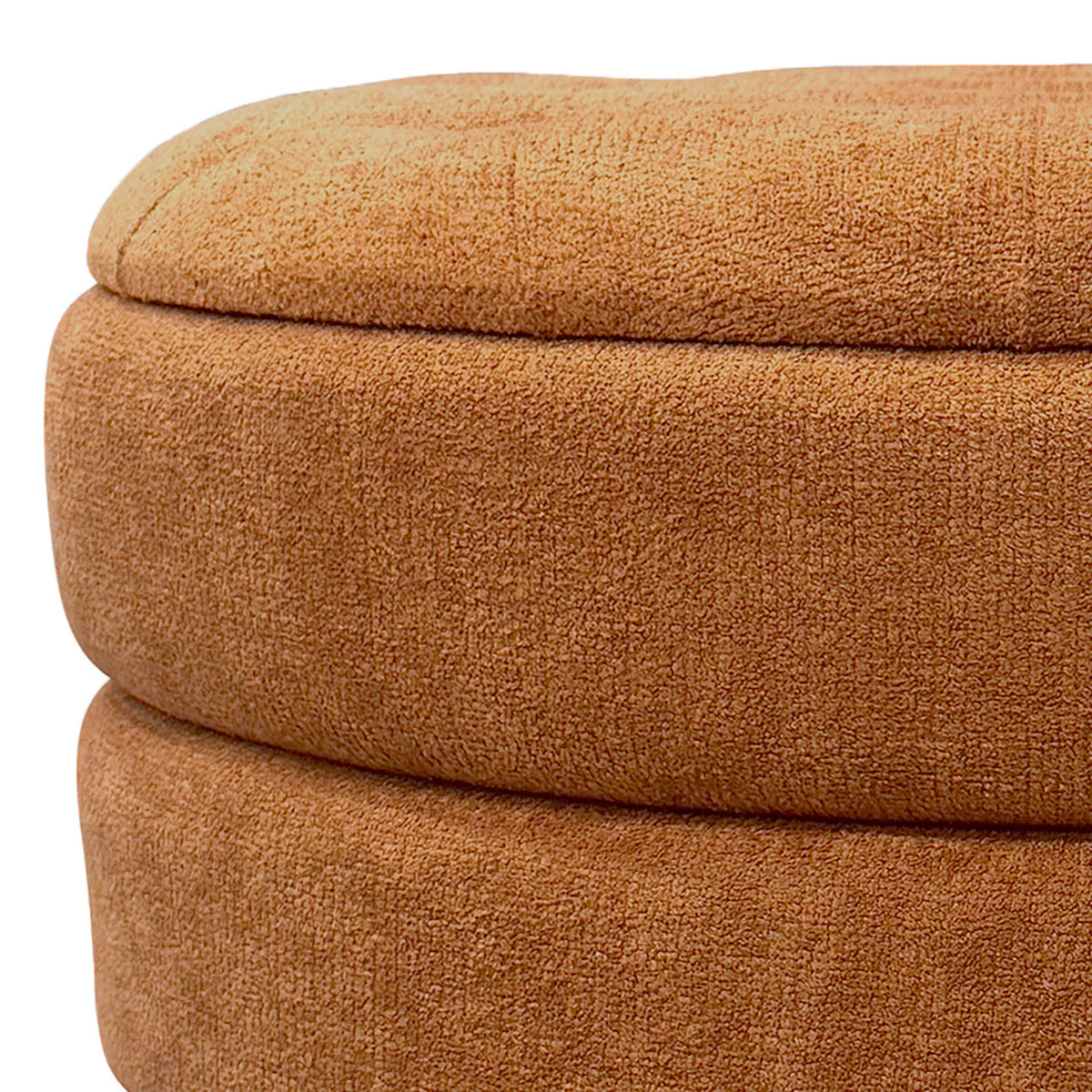 Close-up of a brown textured ottoman