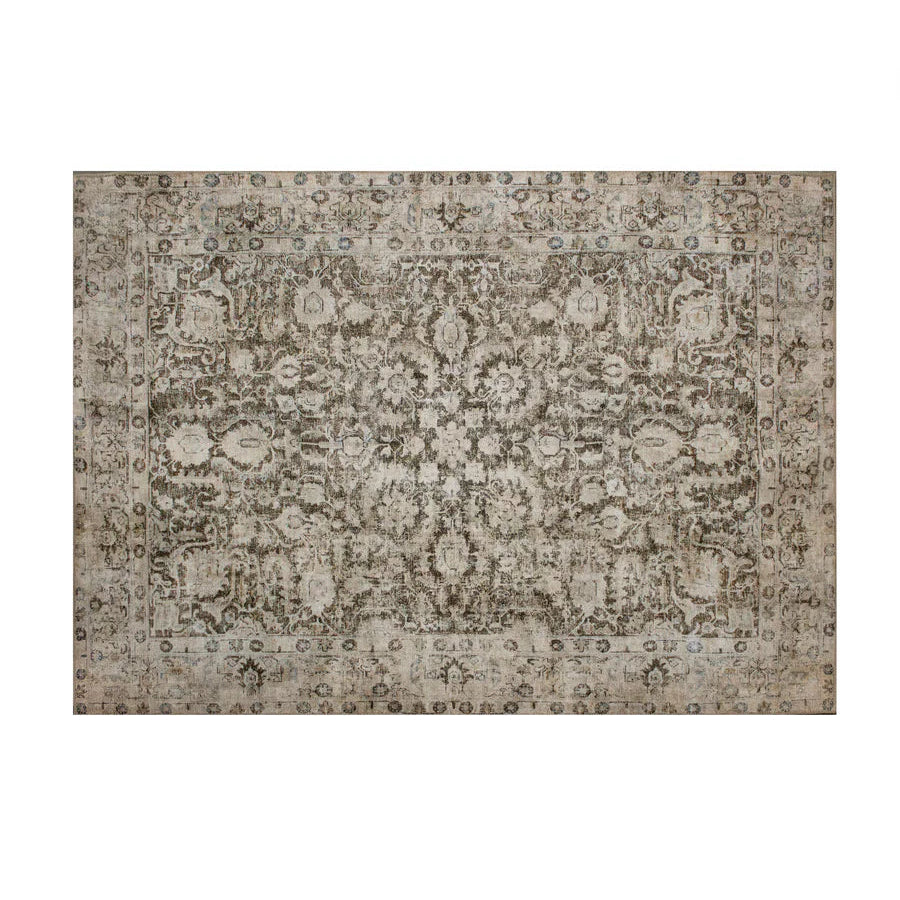 Decorative rug with intricate pattern on a white background