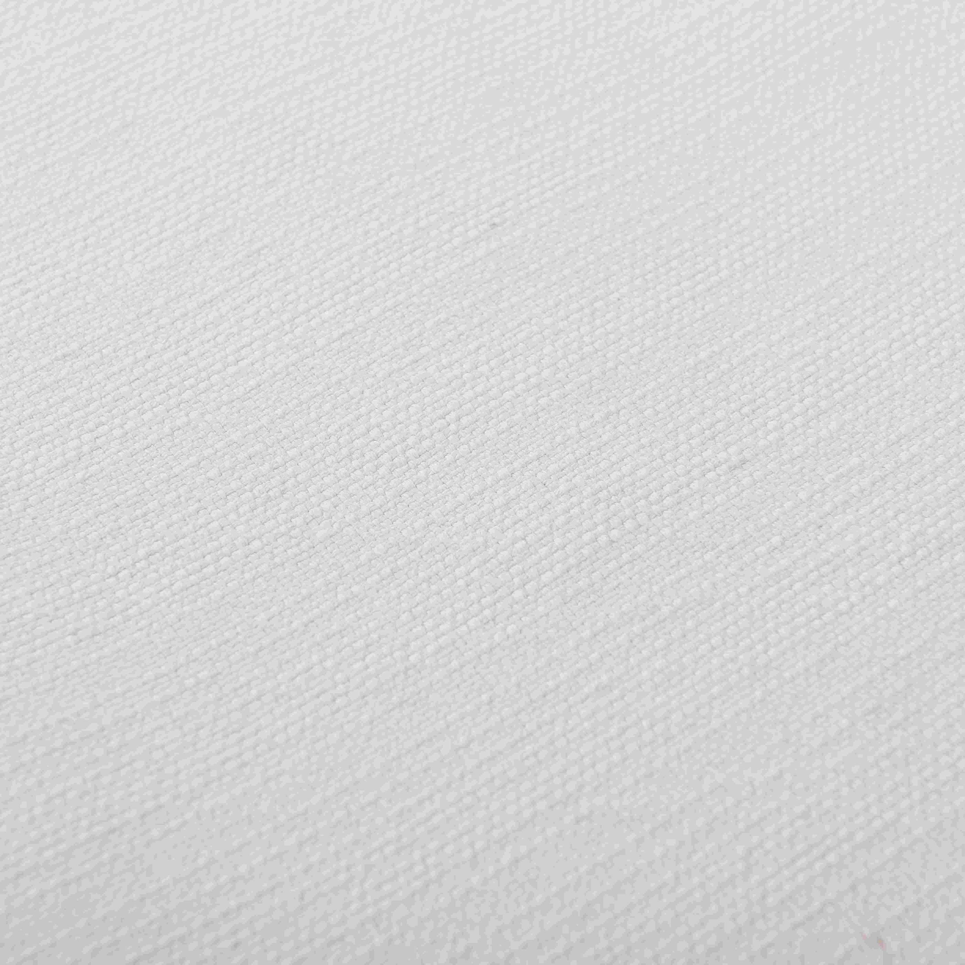 Close-up view of the heavy-weight natural linen fabric weave on the cloud couch.