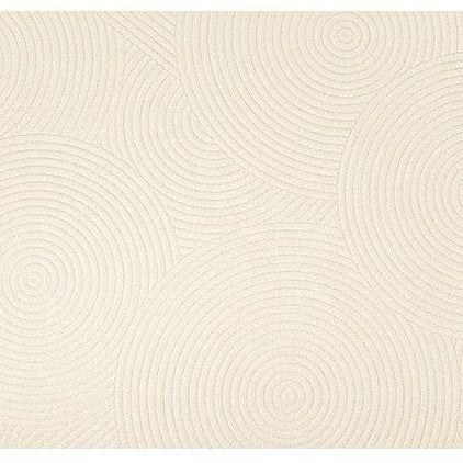 Zen Circles Rug featuring textured circular patterns in a soft beige tone