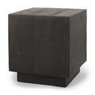 Dark wooden cube on a white background