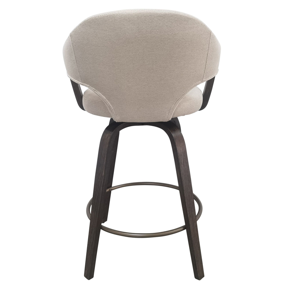 Back view of the black wood Alden Swivel Counter Stool
