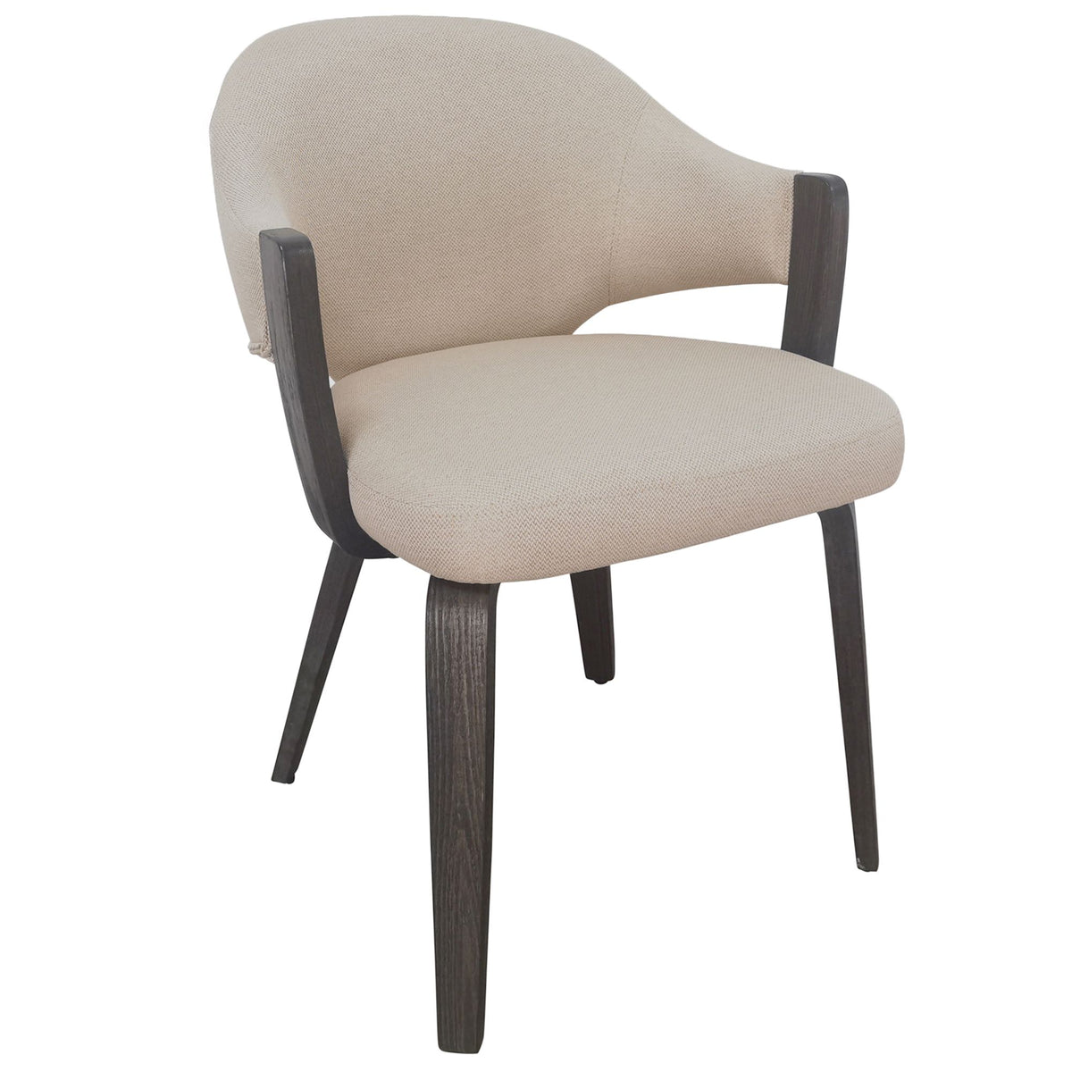 Angled view of the walnut Alden Dining Chair