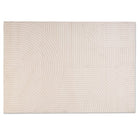 Full view of the Alina Rug in ivory with sculpted geometric texture