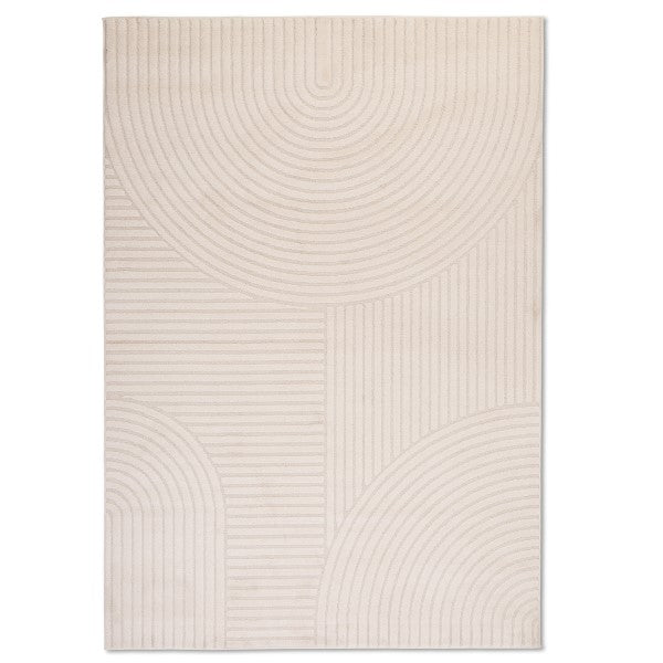 Beige Alina rug with textured pattern on a white background