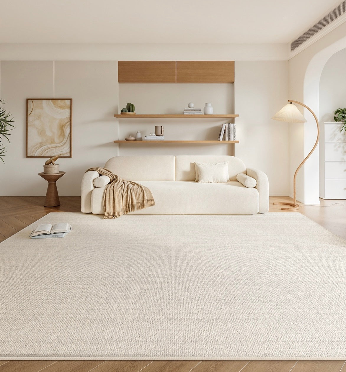 Amara Rug | Elegant Cream Textured Area Rug – Line & Grain