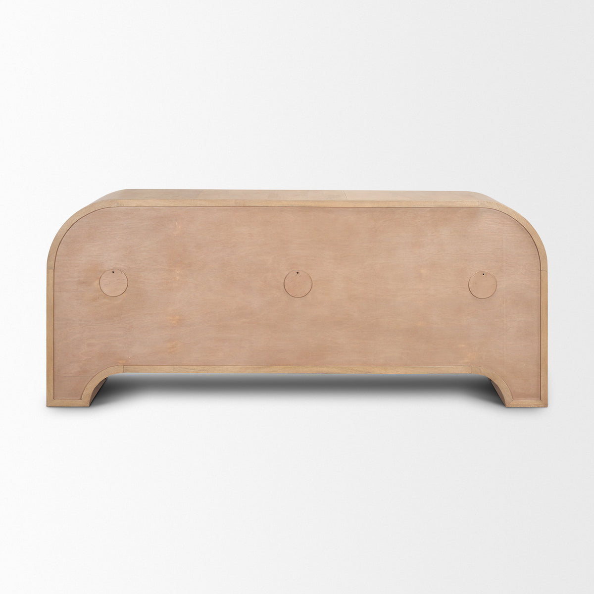Back view of Arco sideboard showing clean finished wood paneling and sturdy construction
