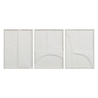 Front view of the Arcus Relief wall art set with sculpted curved panels displayed on a clean white background