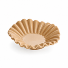 Arlette small beige ceramic bowl with a sculptural ruffled edge