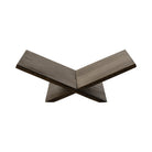 Atlas Walnut Book Stand featuring modern X-shaped wooden design in rich walnut finish