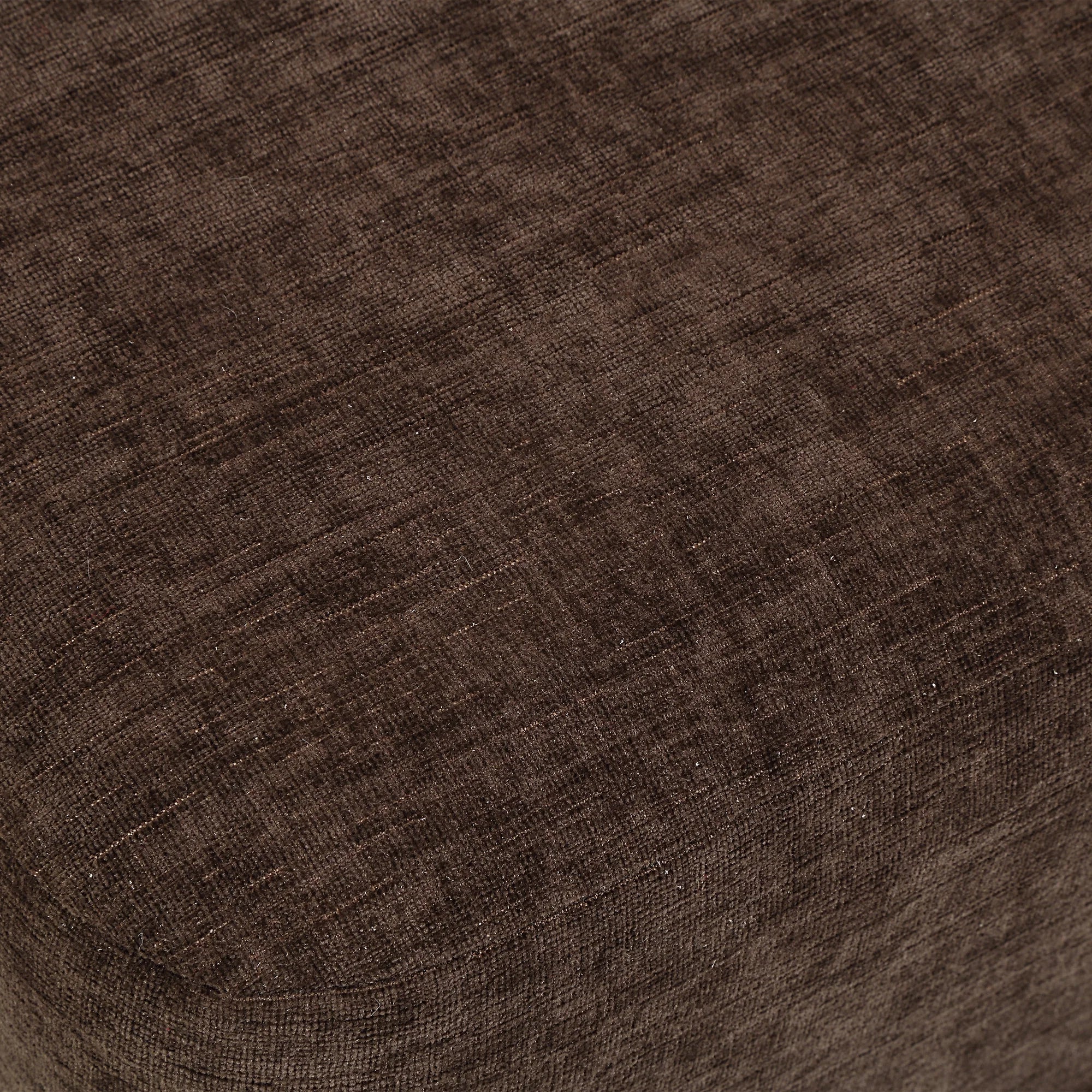 Close-up of the textured brown linen upholstery on the Aurelie Linen Accent Stool.
