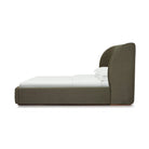 Side view of the Aveline Velvet Bed in white background