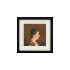 Full front view of the Beatrice profile wall art featuring a classic painting of a woman in a square black frame.