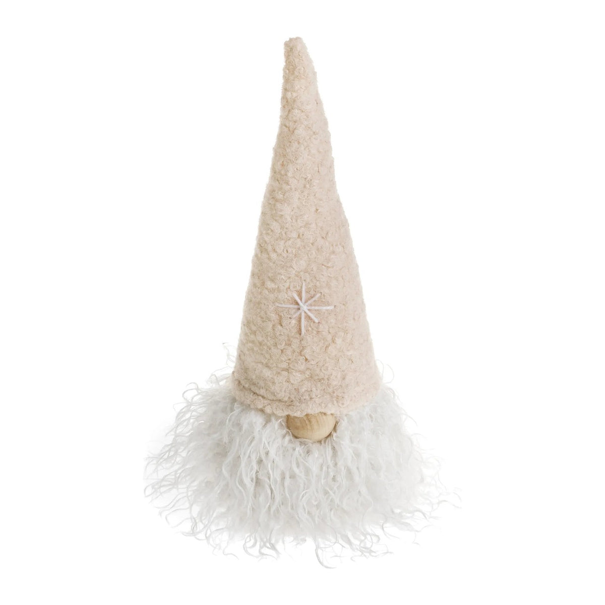 Beige tall-hat gnome decoration with white beard