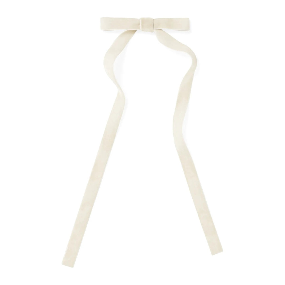 Beige velvet long-tail bow decoration with clip