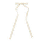 Beige velvet long-tail bow decoration with clip