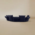[Serenity Blue / Blooming Combo A (132"-140")] Back view of the Blooming Embrace Modular Sofa, Combo A, in Serenity Blue chenille on a beige studio background