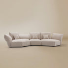 [Pearl White / Blooming Combo B (150"-169")] Front view of the Blooming Embrace Modular Sofa, Combo B, in Pearl White chenille on a beige studio background